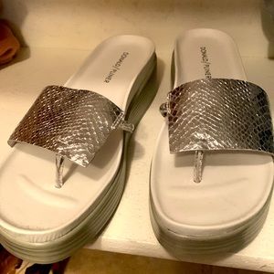 Donald Pliner silver sandals. Size 9.5, gently used